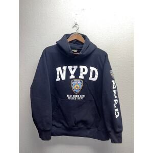 NYPD Hoodie New York City Police Department Pullover Blue Large
